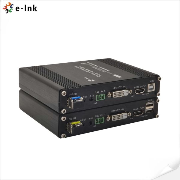 Quality 1Ch 1080P DVI + USB KVM + 1Ch RS232 + 1Ch Bidi Stereo Audio + 1Ch GPIO Over Fiber Extender wholesale