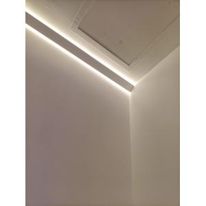 T3 - T8 Corner LED Strip Profile Corner Profile Aluminium With PC PMMA Diffuser