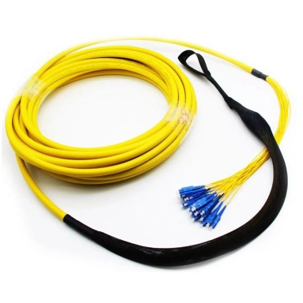 Quality Pre Terminated Single Mode Fiber Cable Assemblies 24 Core LC/UPC SC/UPC With Pulling Eyes wholesale